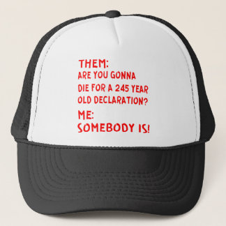 Them: Are You Gonna Die For A 245 Year Old Declara Trucker Hat