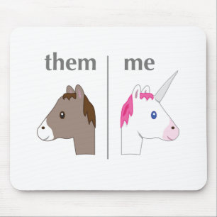Them vs Me Donkey vs Unicorn funny Mouse Pad