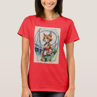 Theme Park Princess Coaster Cat T-Shirt
