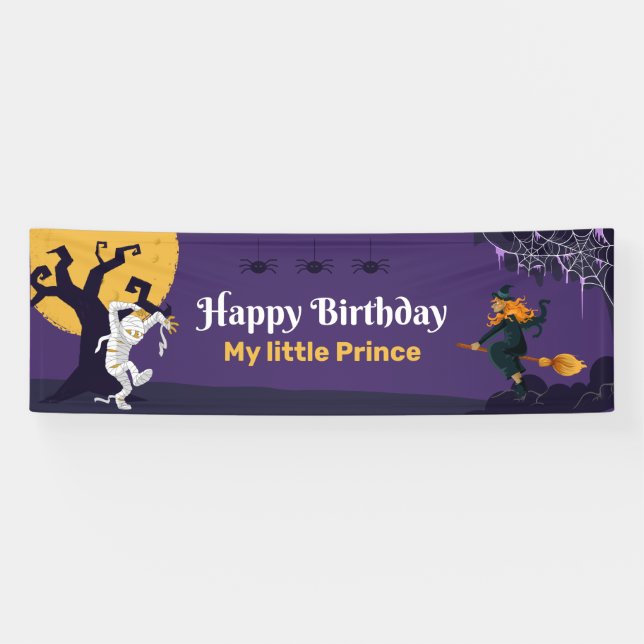 Theme Personalised Happy Birthday Party Banner (Horizontal)