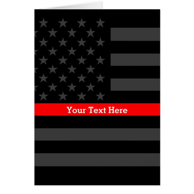 Theme Thin Red Line Personalised Black US Flag (Front)