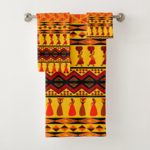 Themed African Tribal pattern towel set