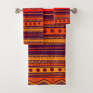 Themed African Tribal pattern towel set