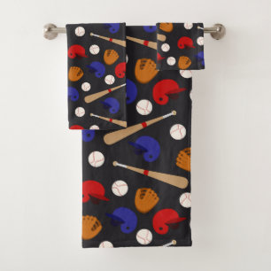Themed baseball sports pattern towel set
