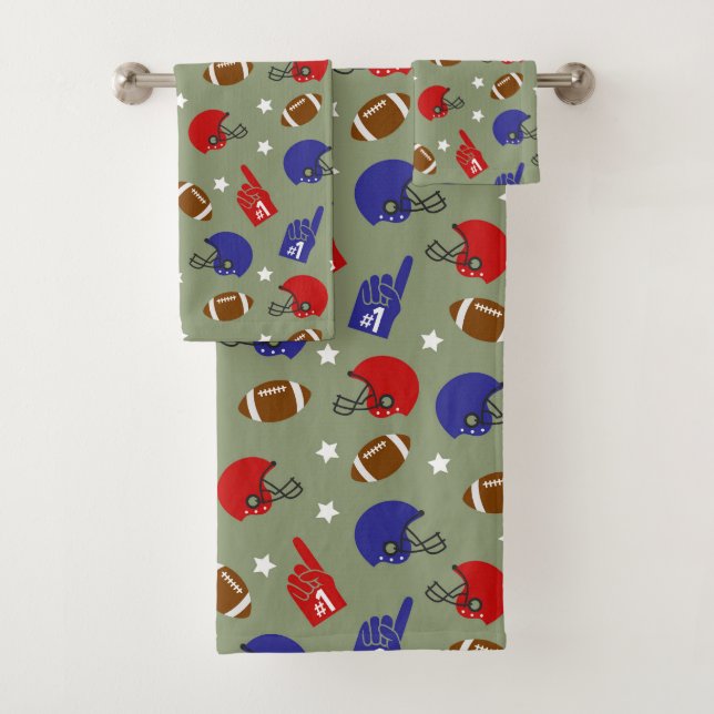 Themed football sports pattern towel set (Insitu)