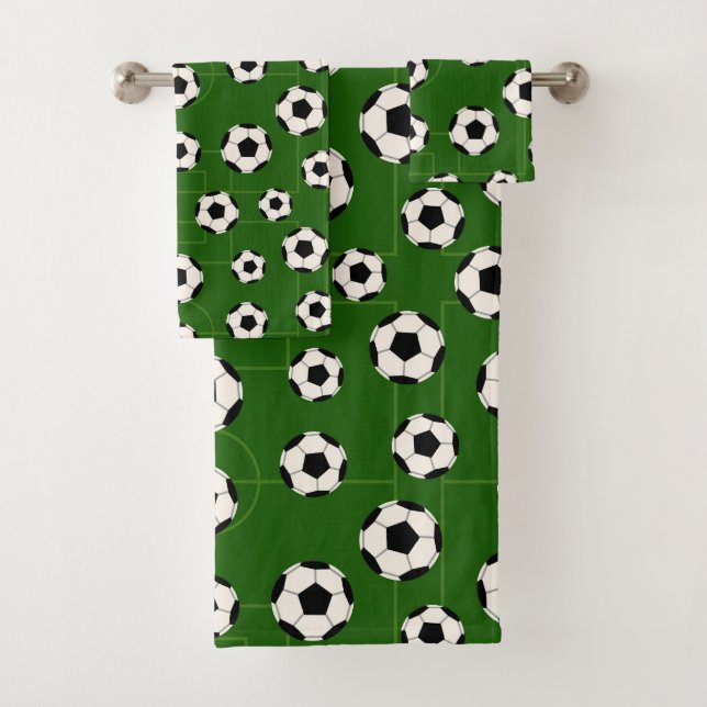 Themed soccer ball sports pattern towel set (Insitu)