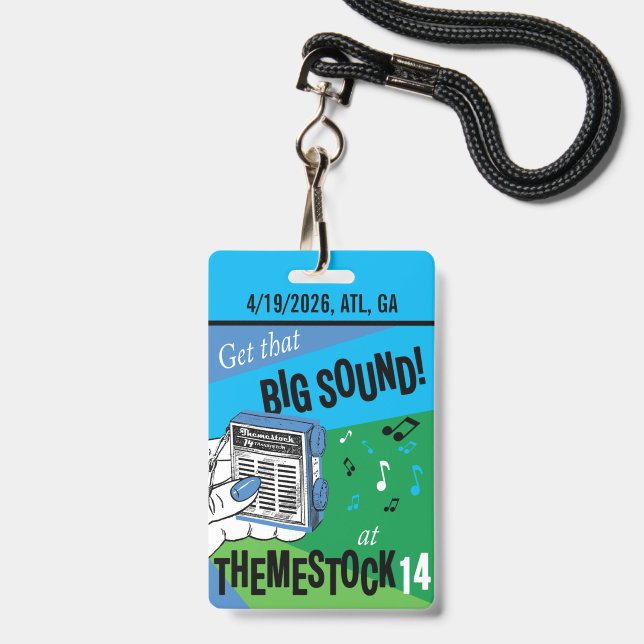 Themestock XIV "Backstage" Pass ID Badge (Front with Lanyard)