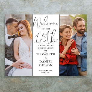 Then And Now 2 Photo 15th Anniversary Welcome Sign