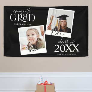 Then And Now 2 Photo Graduation Banner