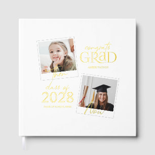 Then And Now   2 Photo Graduation Guest Book