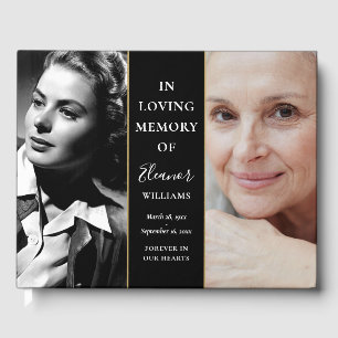 Then And Now 2 Photo Memorial Funeral Guest Book