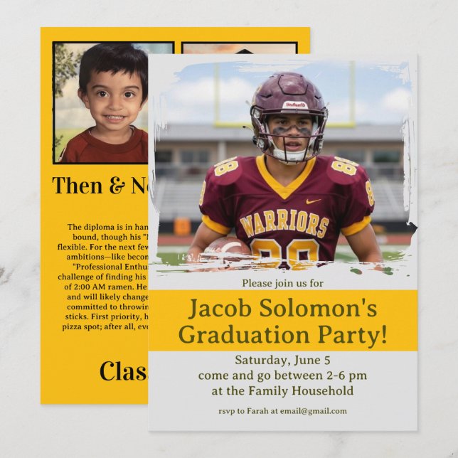 Then and Now Graduation Party Invite (Front/Back)
