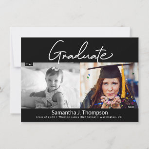 Then and Now high school Graduate photo Announcement