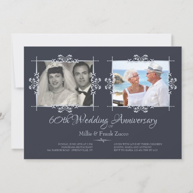 Then and Now Photo Anniversary Invitation (Front)
