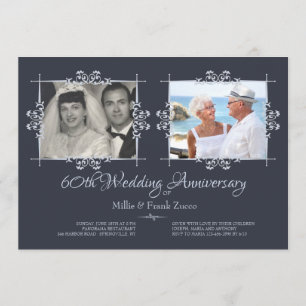 Then and Now Photo Anniversary Invitation