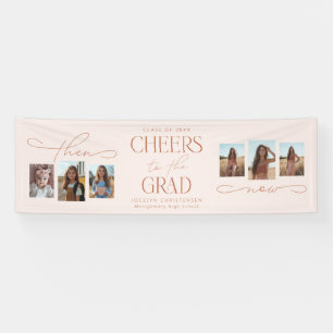 Then and Now Photo Collage Graduation Party Banner