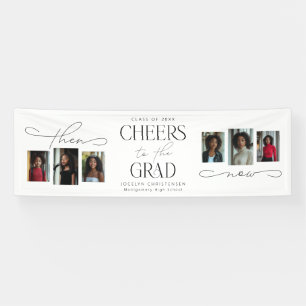 Then and Now Photo Collage Graduation Party Banner