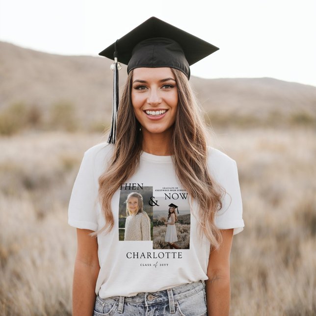 Then & Now Graduation Milestone Grad Photo Collage Tri-Blend Shirt (Then & Now Graduation Milestone Grad Photo Collage Tri-Blend Shirt)