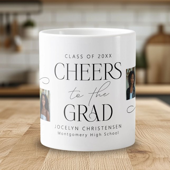 Then & Now Photo Collage Graduation Gift Large Coffee Mug (Creator Uploaded)