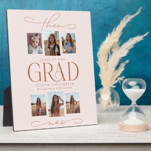 Then & Now Photo Collage Graduation Keepsake Plaque