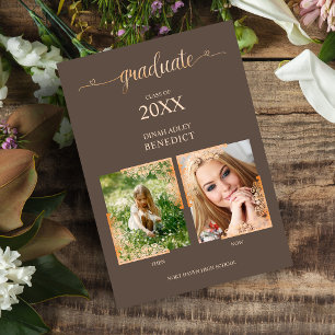 Then Now Photo Graduate Lace Effect Announcement