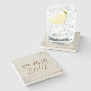 "Then Sings My Soul" Text On Sheet Music Stone Coaster