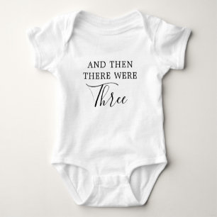 & then there were three Baby Announcement custom Baby Bodysuit