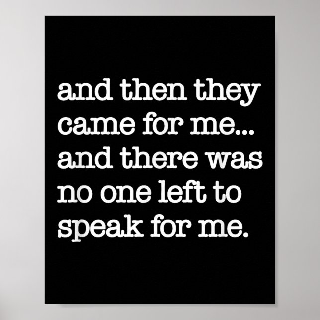 Then They Came For Me, Political Protest, World Wa Poster (Front)