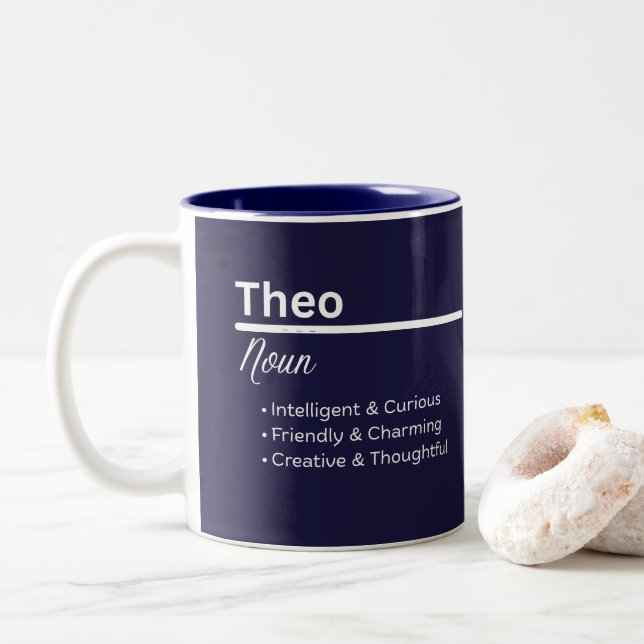 Theo Boy Personalized Name Definition Mug (With Donut)