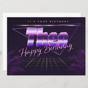 Theo Name First name pura retro card Birthday