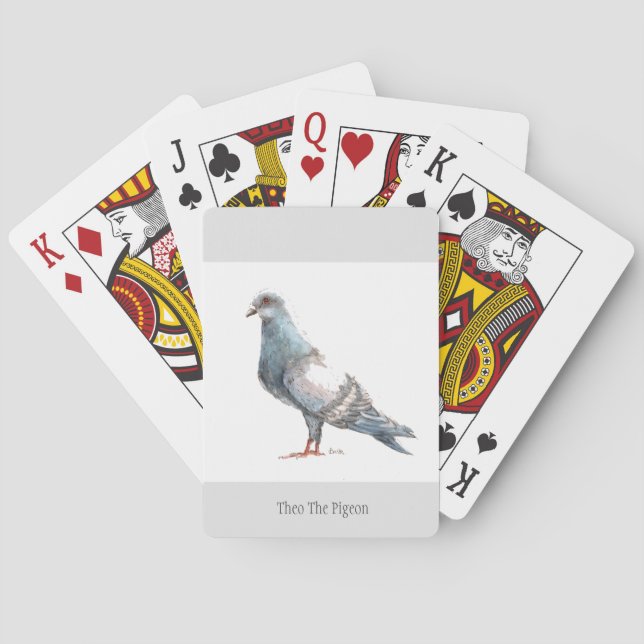 'Theo The Pigeon' Playing Cards (Back)