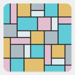 Theo Van Doesburg - Composition 17 - Mondrian Art Square Sticker