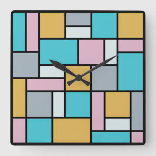 Theo Van Doesburg - Composition 17 - Mondrian Art Square Wall Clock