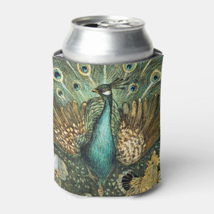Theo Van Hoytema Vintage Peacock Open Wings Peafow Can Cooler