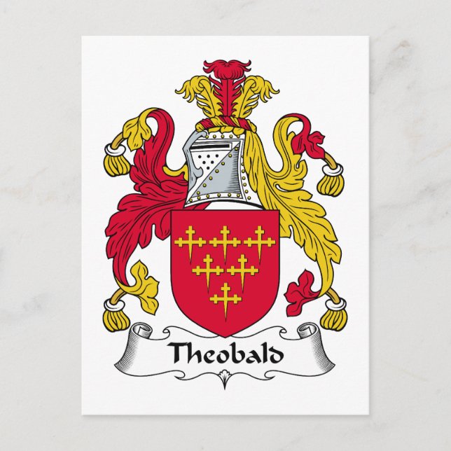 Theobald Family Crest Postcard (Front)