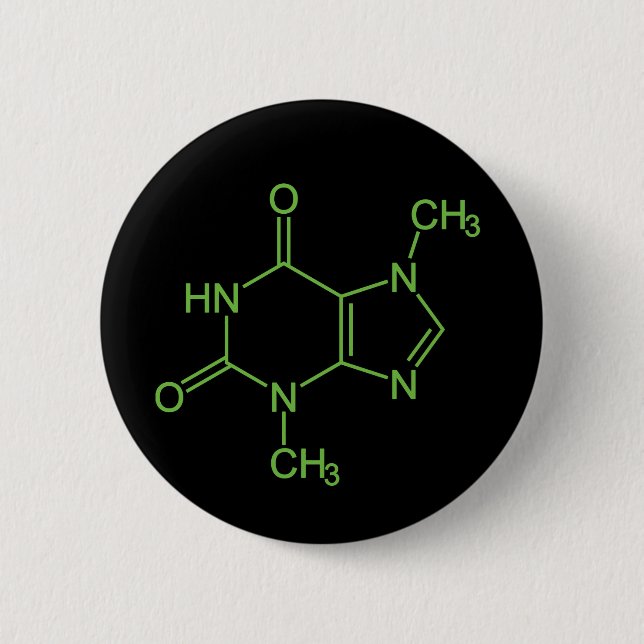 Theobromine Chocolate Molecule Chemical Diagram 6 Cm Round Badge (Front)