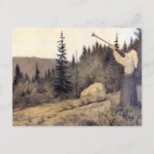 Theodor Kittelsen - Op Under Fjeldet Toner En Lur Postcard