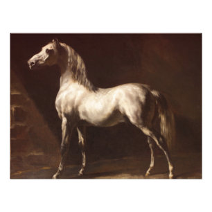 Theodore Gericault Vintage Grey Horse Photo Print