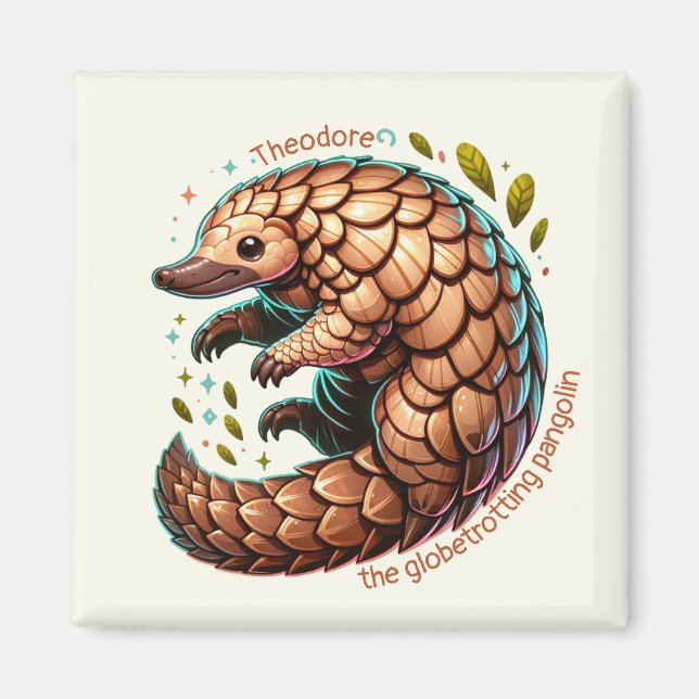Theodore Pangolin Magnet (Front)