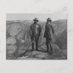 Theodore Roosevelt and John Muir on Glacier Point Postcard