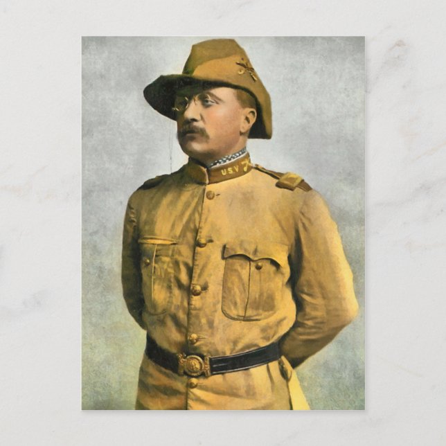 THEODORE ROOSEVELT AS A ROUGH RIDER POSTCARD (Front)