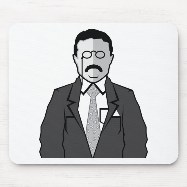 Theodore Roosevelt cartoon Mouse Pad (Front)