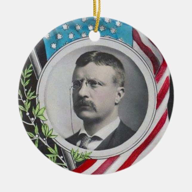Theodore Roosevelt Ceramic Tree Decoration (Front)
