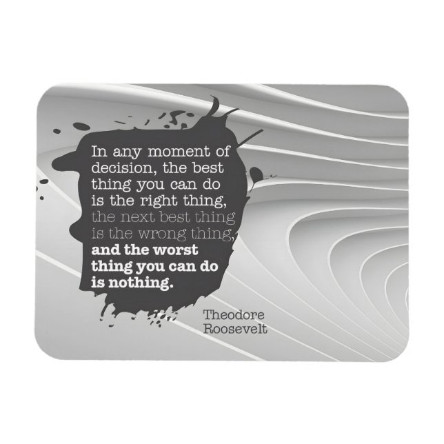 Theodore Roosevelt Inspirational Quote "Decision" Magnet (Horizontal)