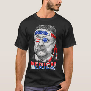 Theodore Roosevelt Merica 4th July Men USA US  T-Shirt