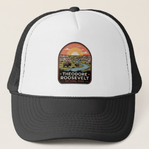 Theodore Roosevelt National Park Bison Badge Trucker Hat