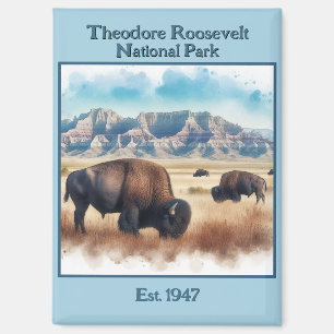 Theodore Roosevelt National Park Bison Souvenir Magnet