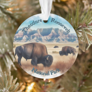 Theodore Roosevelt National Park Bison Souvenir  Ornament