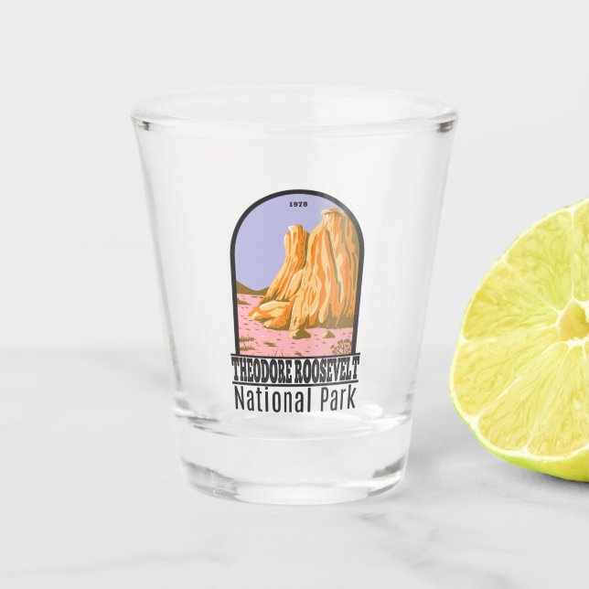 Theodore Roosevelt National Park North Dakota Shot Glass (Front)