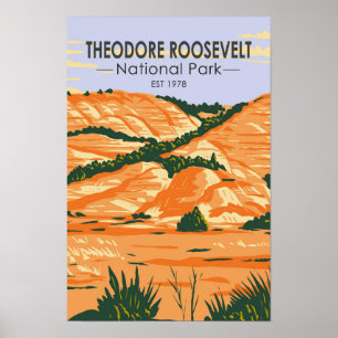 Theodore Roosevelt National Park Vintage Poster